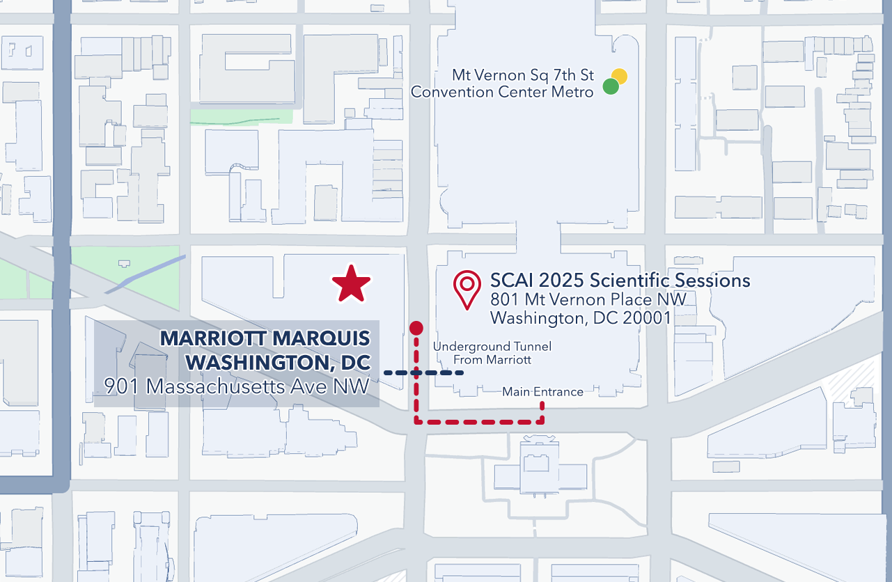 Map from the Marriott Marquis to the Convention Center