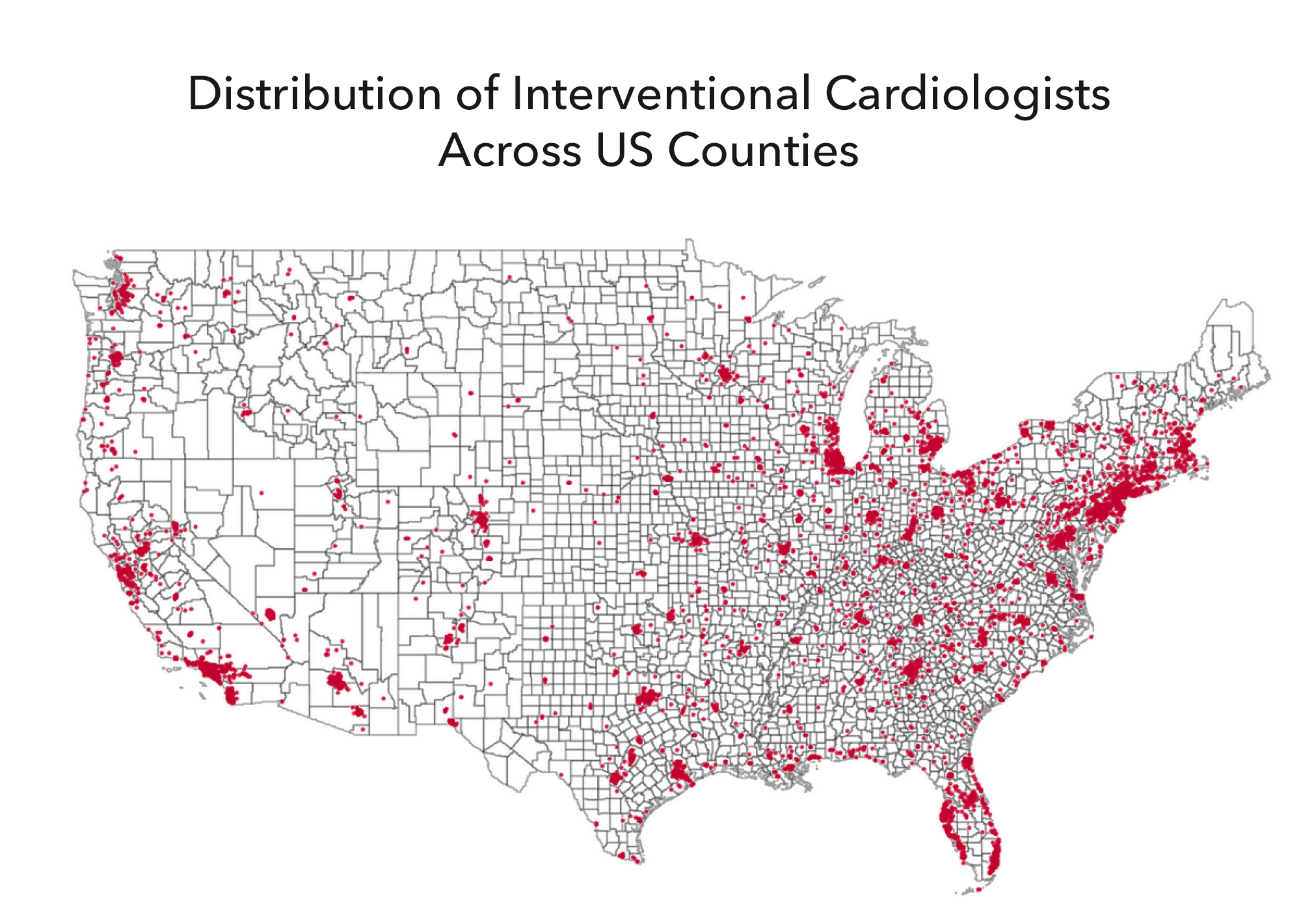 Distribution of Interventional Cardiologists Across US Counties