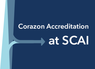 An image that says "Corazon Accreditation at SCAI"