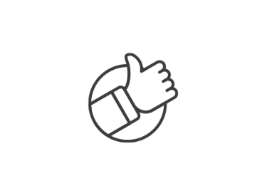 An icon of a person's hand giving a thumb's up