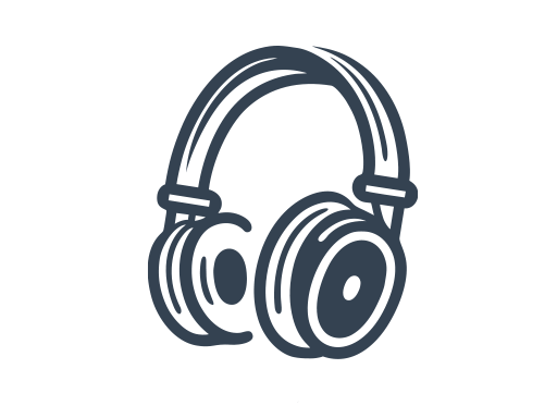 A pair of headphones, the icon for JSCAI BEATS